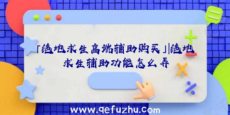 「绝地求生高端辅助购买」|绝地求生辅助功能怎么弄